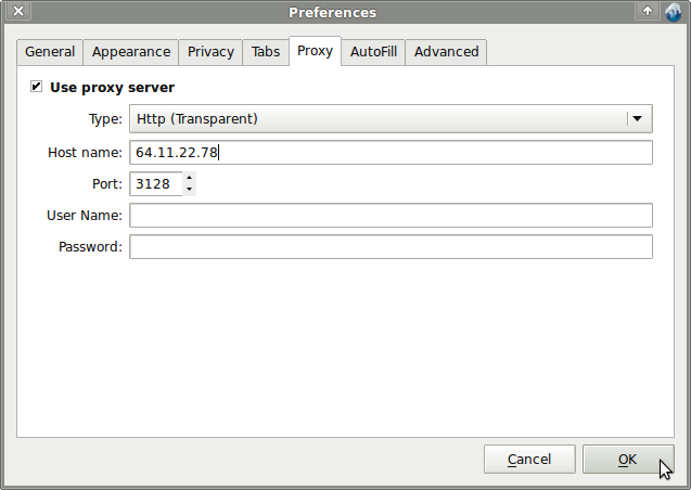 how to use https in arora, transparent configuration
