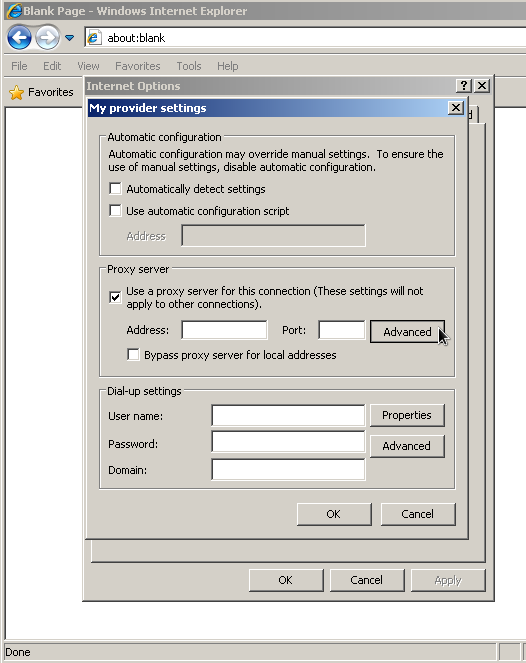 IE choose provider