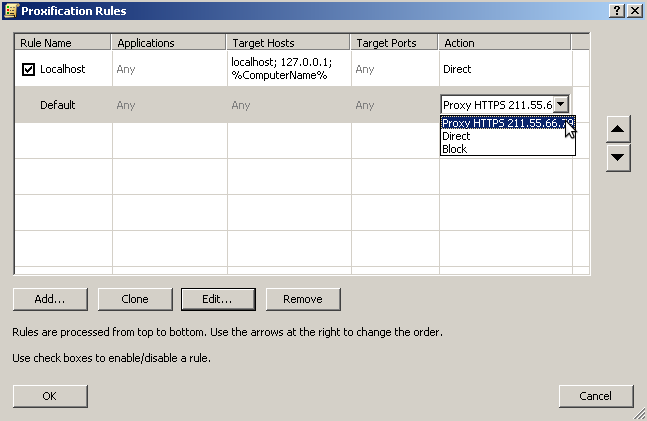 proxifier all traffic via proxy