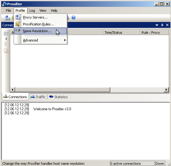 proxifier DNS resolution