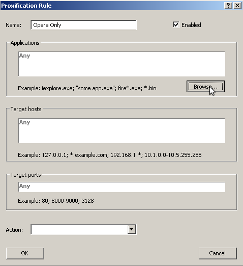proxifier browser application for rule