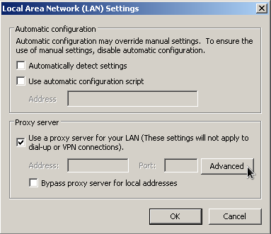 chrome LAN settings